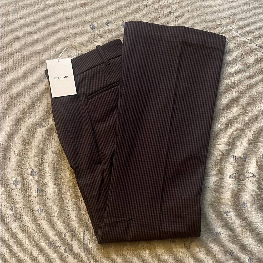 Everlane Dark Brown Checkered Dress Pants Size 8